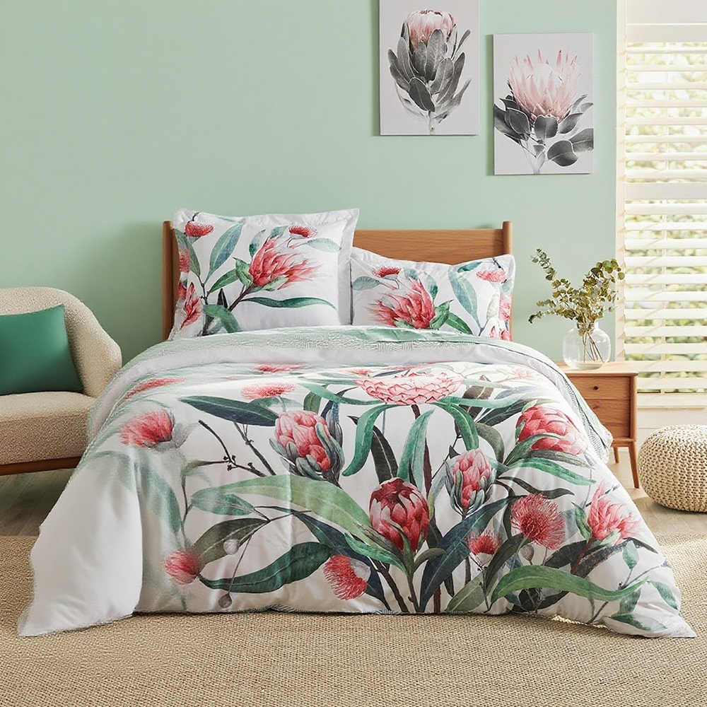 Sada obliečok na prikrývku Monica Floral Botanical s potlačou