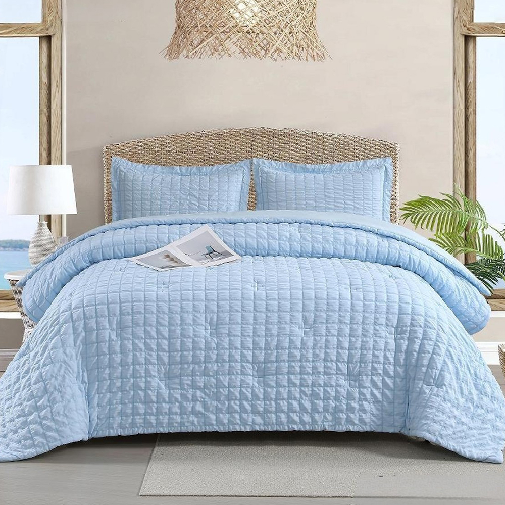 Olsen Textured check Embossovaná obliečka na paplón Súprava obliečok na prikrývku