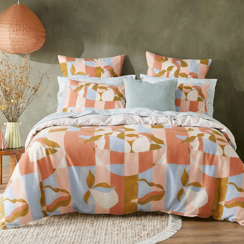 Coleraine Watercolor Geometric Prints Čistá bavlna z mikrovlákna s potlačou Obliečka na prikrývku Súprava obliečky na prikrývku Posteľná súprava